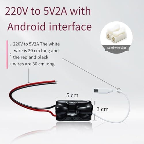 220V AC To 5V DC 2A Power Transformer Adapter Step Down Converter For Wireless Security Camera Monitoring System Household Electronics Supply(A) — view 4