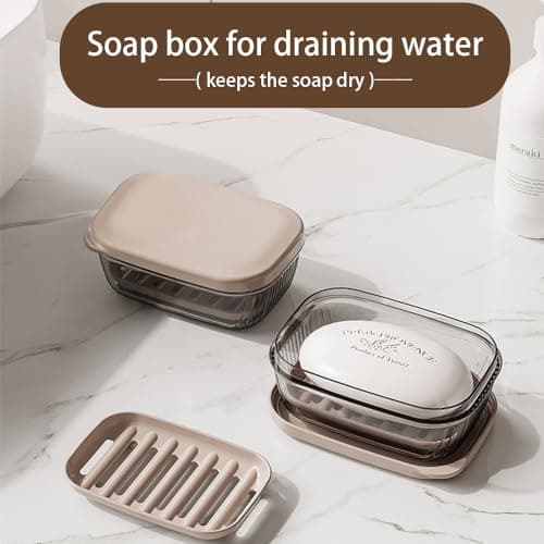 Travel Soap Case,Soap Holder,Soap Box with Lid Portable Soap Case,Sealed With Cover, Waterproof and Moisture-Proof for Traveling, Camping, Outdoor, Gym, Bathroom — view 2