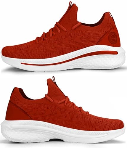 Giniros Casual Trainers Athletic Sneakers Gym Sports Shoes for Women Red 5 — view 3