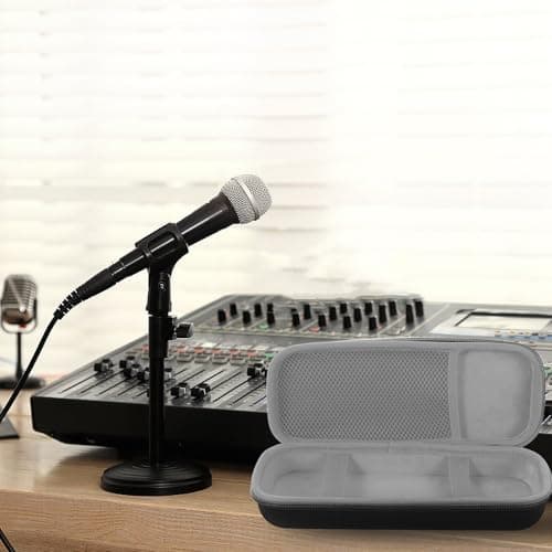 TOGEVAL Portable Handheld Microphone Storage Bag EVA Hard Case with Zipper Dual Mic Compartment Lightweight Travel Case Compatible with Jbl ES for Music Events — view 5