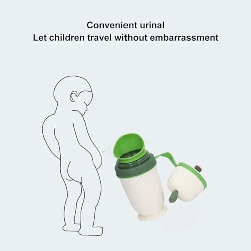 Kids Portable Urinal, Leakproof Travel Potty Bottle for Boys and Girls, Child Pee Cup Emergency Toilet, Easy to Clean, with Soft Funnel, for Car Travel Camping (White) — view 5