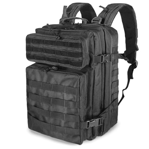 owwasd Military Backpack 45L Waterproof Tactical Backpack Molle Backpacks Large Back pack for Travelling,Trekking,Camping,Hiking,Fishing,Hunting,Gym,Outdoor Activities (Black)