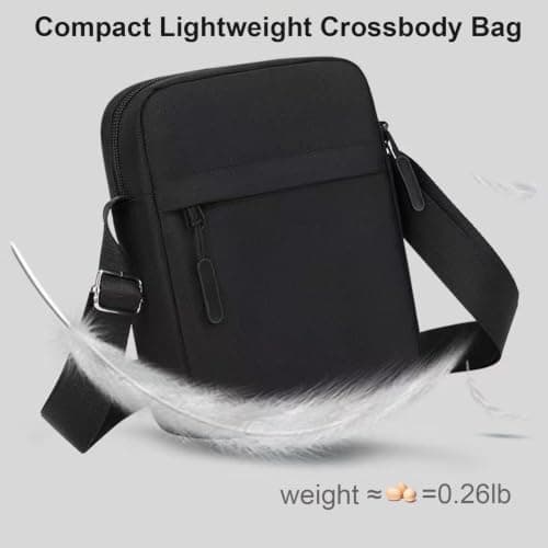 Veyarien Men's Vertical Phone Crossbody Bag, Waterproof Oxford Tall Sling Pouch with Card Slots & 2 Zip Compartments, Adjustable Strap, Lightweight for Daily Commute (Grey) — view 5