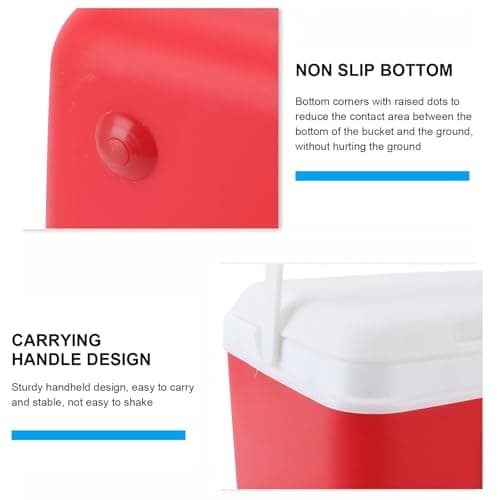 Hidyliu 8L Insulated Portable Cooler, Professional Hard Cooler Box with Portable Handle for Camping Picnic Beach Fishing Travel (Red) — view 5
