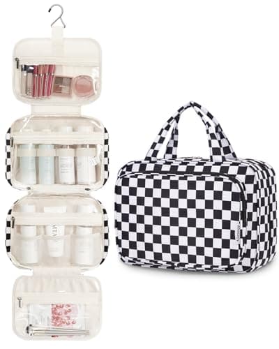 Narwey Checkered Hanging Travel Toiletry Bag for Women Toiletries Wash Bag — view 2