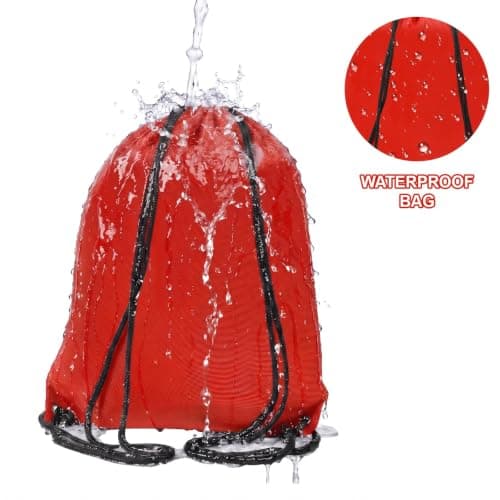 WESTWOOD FOX Drawstring Gym Bag String Bags Gym Sack Backpack PE Bags for Women Men Trainer Swimming Bag Travel Beach School Holidays Suitable for Sports,kids,Boys,Girls (Red) — view 5