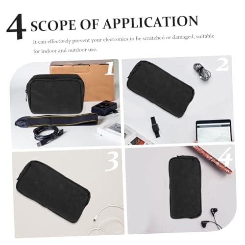 LRXIYODE Organizer and Oxford Accessories Bags Black Electronics in 2pcs Cloth with Sturdy Storage and Compact Design Travel Charger USB Cables Earphones Indoor Use — view 4