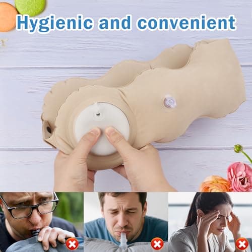 AYSYR Inflatable Travel Neck Pillow with Eye Mask and Earplugs for Airplane — view 4