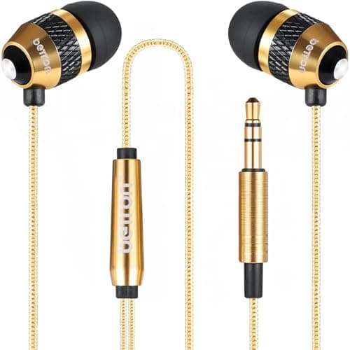 Betron B25 Earphones, In-Ear Wired Headphones, Gold