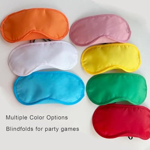 12 Pack Blindfold Eye Mask Cover Sleep Mask for Party Games Travel Sleep Team Build Party Supply with Adjustable Strap for Women Men Kids, Light Blue — view 6