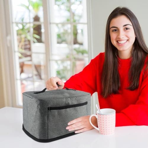 Spizummp Mug Press Dust Cover - Mug Heat Pressed Carrying Case with Mesh Pocket, Portable Travel Tote Bag for Craft Supplies | No Zipper, Top Handle — view 2