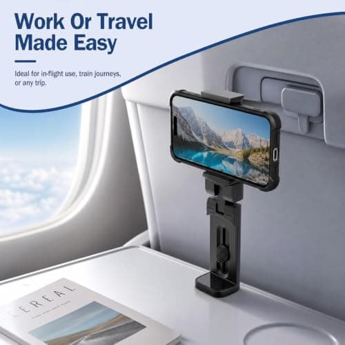 1 PC Airplane Phone Holder, Foldable 360° Rotatable Travel Phone Stand — view 5