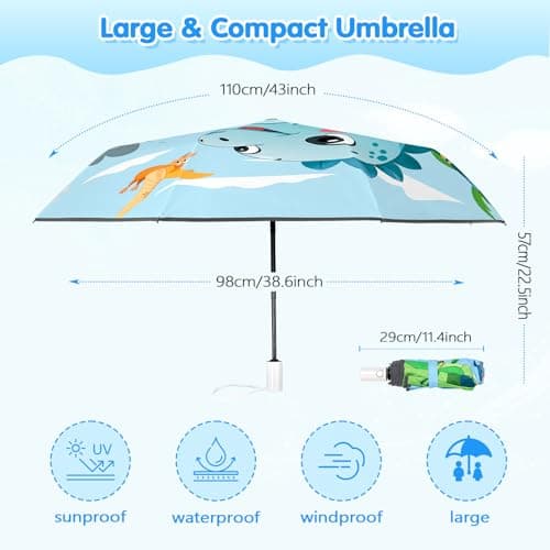 Dinosaur Kids Folding Umbrella, Windproof Automatic Travel Umbrella for Boy — view 4