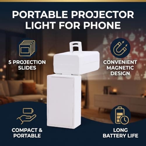 OPPWONG Phone Projector Light with Magnetic Design (White) — view 2