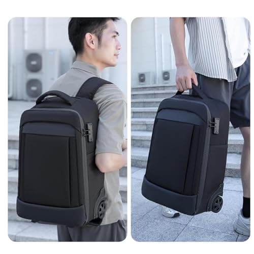 Haofy Travel Backpack, Backpacks Backpack Quiet Large Capacity Fashion Travel Business Laptop Fits for Work Business Weekender College Black 20.5x13.0x8.7in Vacuum Rolling Laptop Nan (Black) — view 4