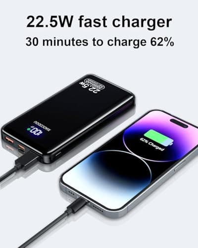 POWER BANK 20000mAh PD20W Fast Charging USB C 22.5W Portable Charger Power bank with LCD Display Battery Pack for Smartphones Smartwatch Travel Camping Outdoor etc — view 2