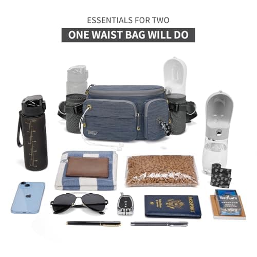 TUDEQU Large Hiking Waist Pack | Dog Walking Fanny Pack | Bum Bag for Men — view 4