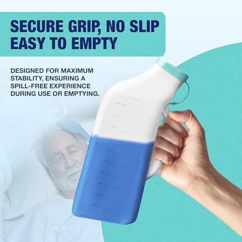 Denus 1000 ml Leak & Smell Proof Urine Bottles Male Spill Proof. Special Male Urine Bottle with Soft Edges, Glowing Lid. Portable Male Urinal Bottles for Men for Travel — view 5