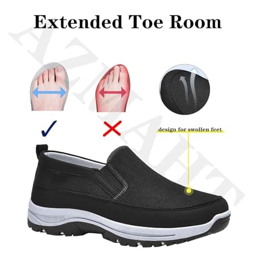 AZMAHT Mens Waterproof Low Rise Hiking Shoes Work Shoes Non-Slip Women Men Walking Shoes Orthopedic Shoes Outdoor Trainers Sneaker Loafers Work Shoes Non-Slip,Blue,49/295mm — view 4