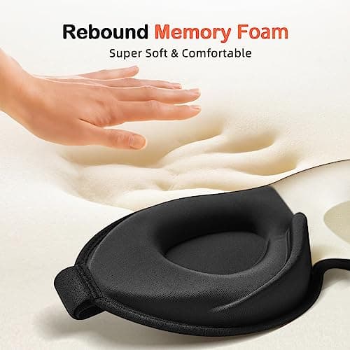 INNELO Sleep Mask 100% Blackout for Men Women, 3D Contoured Zero Pressure — view 5