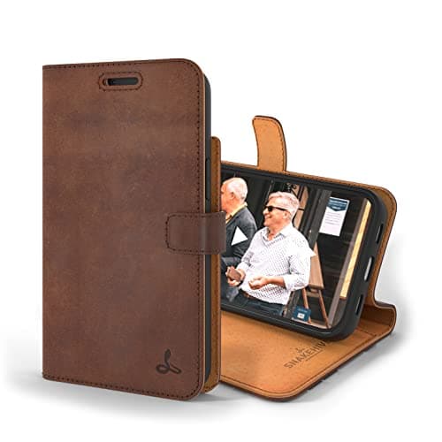 Snakehive Leather Wallet Case for iPhone 13 (Brown)