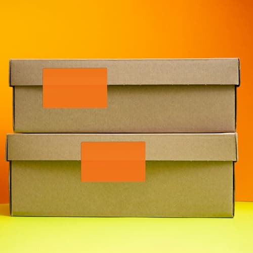 Meitaat Orange Rectangular Labels 75 x 50mm Colour Coding Stickers 500 Pcs — view 2
