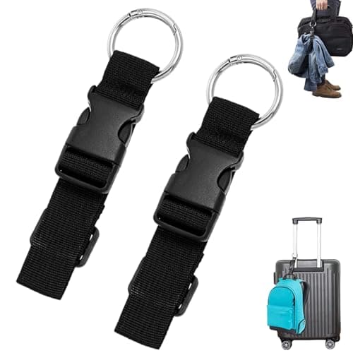 2 Pack Luggage Straps Add a Bag,Adjustable Jacket Holder & Suitcase Belt to Secure Extra Bags, Hands-Free Travel Accessory