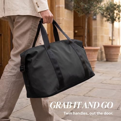 LUGG Travel Duffle & Toiletry Bag Set – 900D Waterproof PVC Holdall with Detachable Shoulder Strap, Spacious Weekend Gym Bag & Matching Wash Bag, Lightweight Durable Travel Bag for Men & Women — view 6