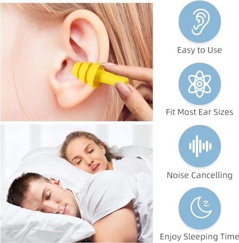 YIAGUN Silicone Ear Plugs for Sleep Noise Cancelling,Soft Reusable Moldable Earplugs for Sleeping Swimming Snoring Concert Work Travel Hearing Protection (10 Pairs) — view 6