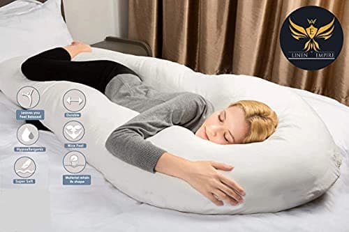 Linen Empire 12ft U Shaped Comfort Pregnancy Support Pillow Cuddle Pillow Full Body Pillow Long Pillow for Sleeping, Maternity Support — view 2