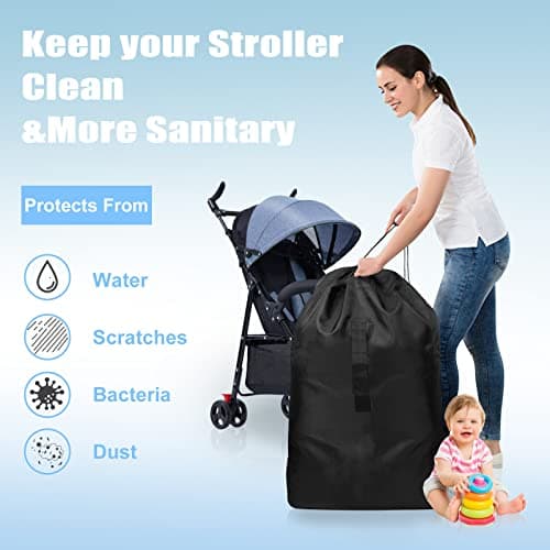 Lishang Travel Stroller Bag for Airplane Buggy Bag for Plane Waterproof Gate Check Pushchair Cover Storage Baby Travel Essentials for Baby Child Kids Infant Umbrella Strollers — view 5