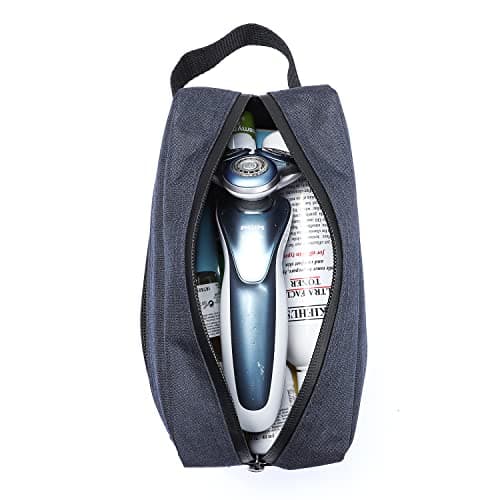 Toiletry Bag for Men, Etercycle Portable Travel Wash Bag, Waterproof Toiletries Cosmetic Organizer Bag, Gym Shaving Shower Bathroom Bag, Dopp Kit Make Up Bag with Handle (Deep Blue) — view 3