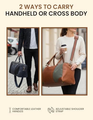Genuine Leather Large Holdall Bag for Men & Women — view 6