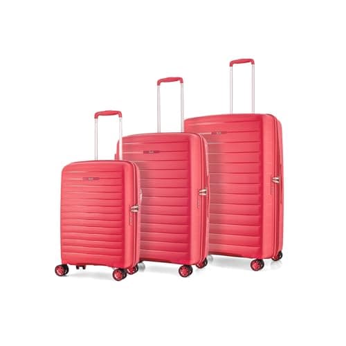 Rock Palma Set of 3 Hard Shell Suitcases - Coral