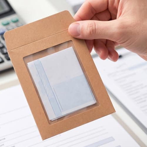 30pcs Kraft Paper Window Envelope with Sealable Panel for Documents — view 6