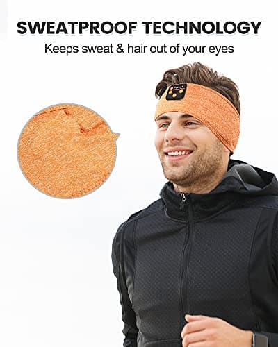 Fulext Sleep Headphones Bluetooth Headband, Upgrage Soft Sleeping Wireless Music Sport Headbands, Long Time Play Sleeping Headsets with Built in Speakers Perfect for Workout, Running, Yoga — view 3