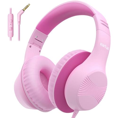 EarFun K3 Kids Headphones Wired, Over Ear Foldable Headphones with Mic