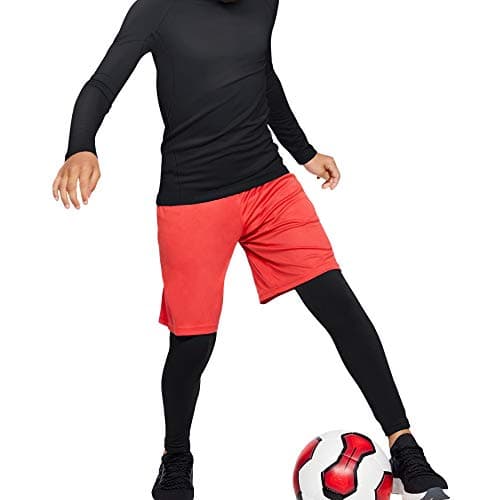 HOPLYNN Youth Boys' Compression Leggings Athletic Shirt Tights Top Base Layer Set Sports Youth for Kids Balck L — view 3