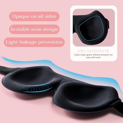 2 Pcs Kids Eye Masks for Sleeping, 3D Blackout Eye Mask for Sleeping (A) — view 5