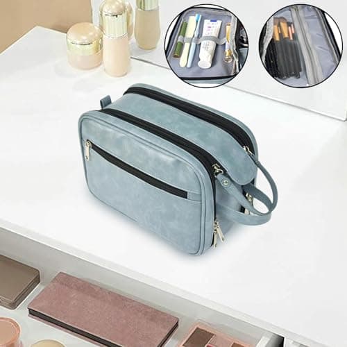 Mens Toiletries Bag Large Capacity Reusable Shaving Grooming Dopp Kit — view 2