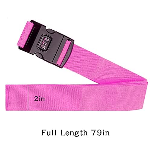 4pcs Luggage Straps with Coded Lock, Adjustable Travel Packing Accessories Non-Slip Suitcase Belts Packing Belt, Safely Closing Suitcase Straps Belts for Mark Luggage(1.97 in*78.74 in) — view 2