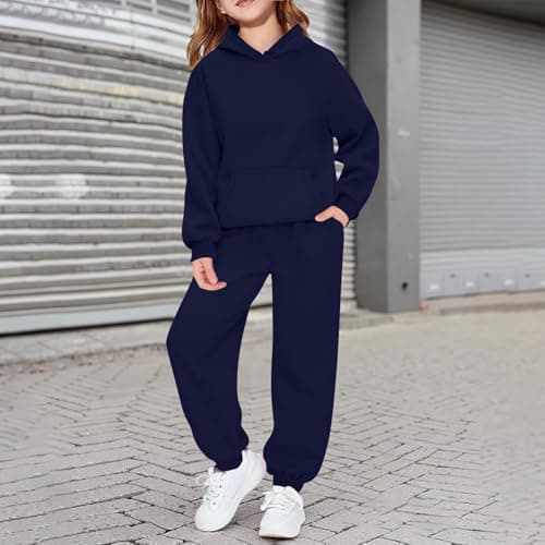 Kids Tracksuit Full Set 2 Piece Boys Girls Hoodie Joggers Sports Outfit — view 2