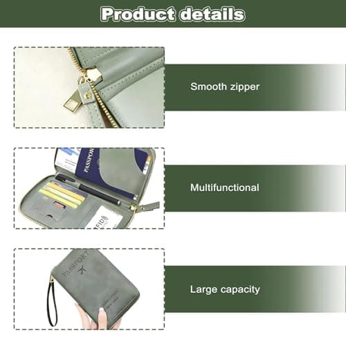 HAOQIAGA Passport Holder Travel Wallet, RFID Travel Wallet — view 3