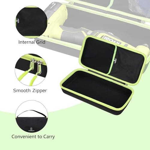 Tourmate Hard Storage Case for Ryobi 18V/PBLMT50B ONE+ HP 18-Volt Multi Tool - Travel Case for Milwaukee 2836-20/2526-20 M12 Multi-Tool(Box for Sale) (Black & Green) — view 6