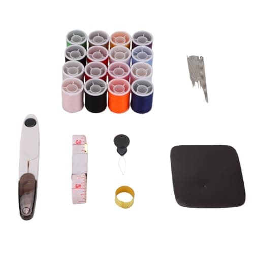 Rengue Magnetic Sewing Kit Portable Needle and Thread Kit with 20 Needles 16 Spools Compact 40 Piece Organizer for Student Dorm Travel Home Emergency Repair Beginners — view 3