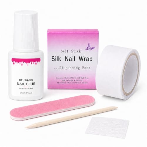 4Pcs Silk Nail Wrap Kit for Split Nails, Glue, File and Manicure Stick