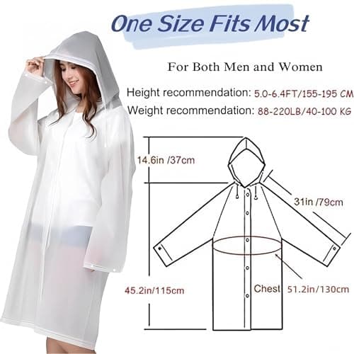 YingErTool Rain Poncho Raincoats, 2 Pcs EVA Reusable Rain Coat Jacket — view 2
