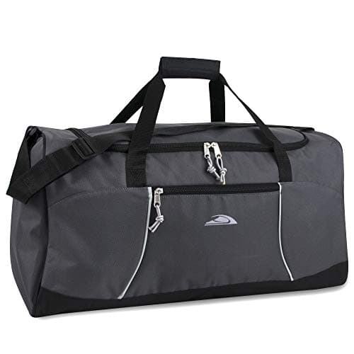 55 Litre Canvas Duffle Bags for Men & Women for Traveling, the Gym, and as Sports Equipment Bag/Organizer (Grey)
