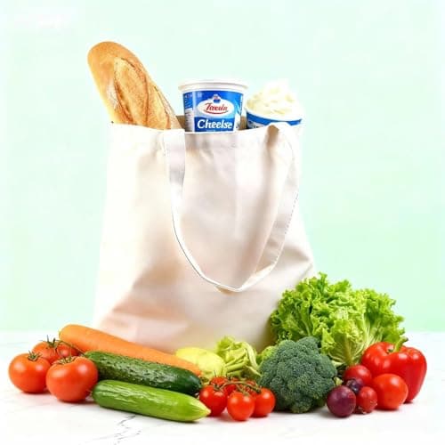 MegaBlues Canvas Tote Bag, 12 Pack 12oz Thick Medium Reusable Grocery Shopping Cloth Bags, 13"x15" Blank Tote Bags for Painting — view 2