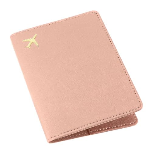 ILIYAH PU Leather Passport Holder Cover for Women Men Credit Cards Boarding Passes Travel Wallet Case(Pink)